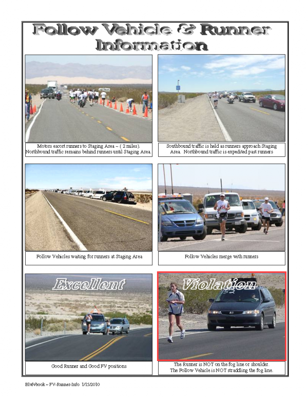 Follow Vehicle/Runner Information Baker to Vegas